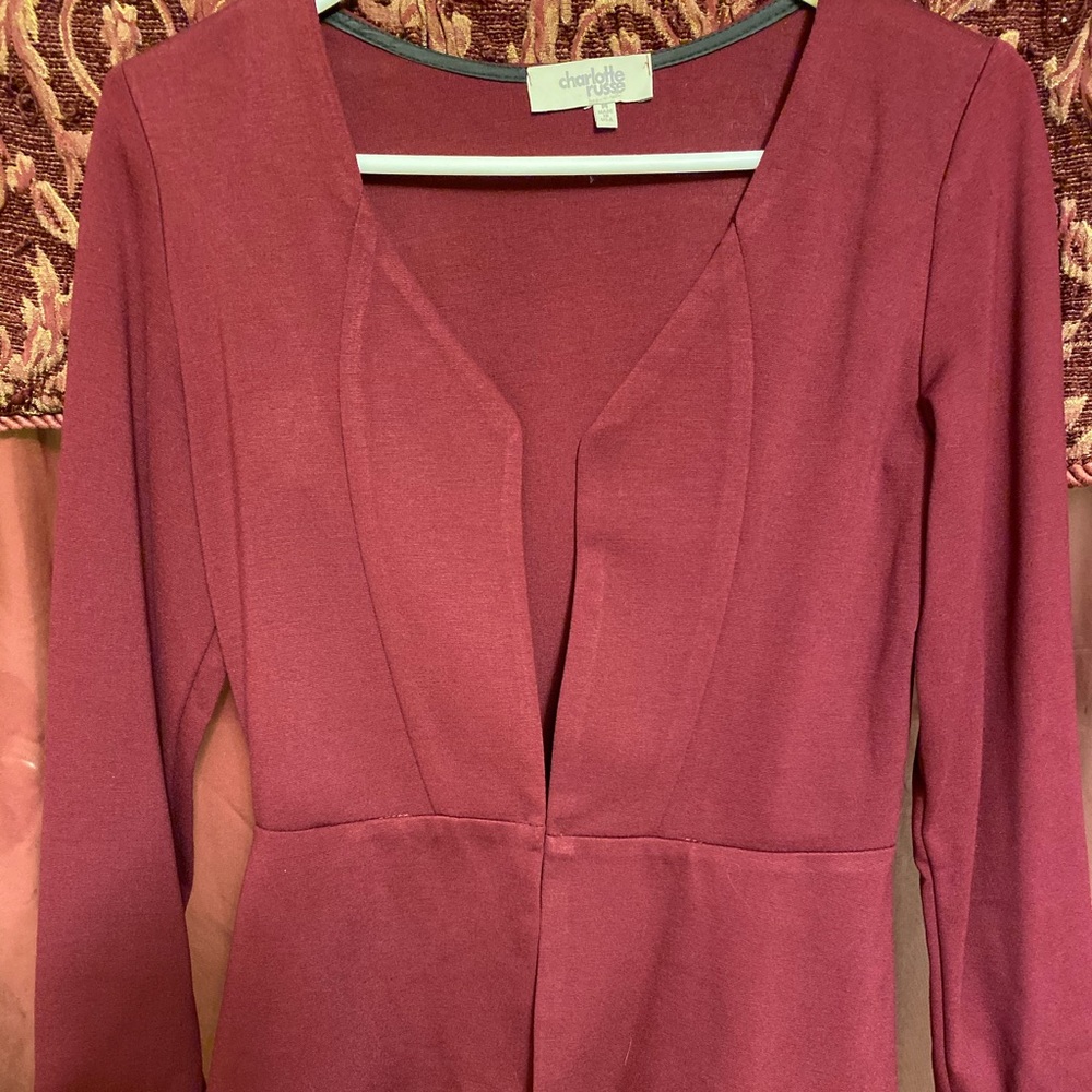 Charlotte Russe,Burgundy peplum jacket